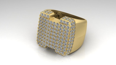 Hüfte hüpfen Ring Menge Diamanten Mode Diamant druckbar Platin Weiß Brillanten Steine modern Juwel Gold Schmuck Luxus Rap HÜFTE Gangsta stilvoll 3d print model - Mito3D