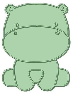 hipopotamo entero sentado cookie cutter selva cutting biscuit sweet tool food art 3d print model - Mito3D