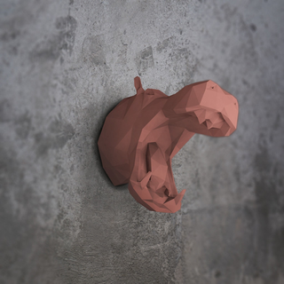 hippopotame faible poly mur décoration papeterie impression maison décor 3d print model - Mito3D