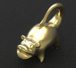 hippo pendant 001 africa african hippopotamus animal rhinoceros jewelry pendants 3d print model - Mito3D