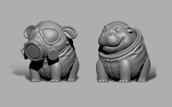 hippo survivor-01 arttoys art toys character figure games 3d print model - Mito3D