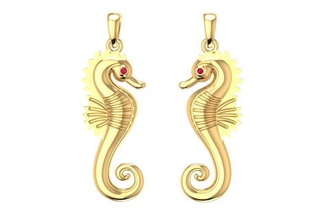 hippocampus pendant 1941 jewelry fashion accessories gold diamond design fengshui pendants 3d print model - Mito3D