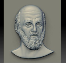 hippocrate soulagement cnc usinage grec médical art sculptures ancien bijoux artisanat décorsion 3d print model - Mito3D