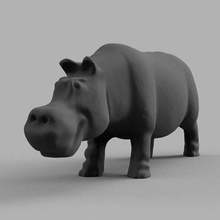 hippopotame animal savane l'éléphant zèbre zoo nature bête jungle créature safari maison décor 3d print model - Mito3D
