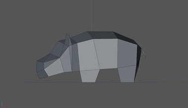 hippopotamus geometric origami art statue lowpoly poly polygonal sculpture africa hippo sculptures 3d print model - Mito3D