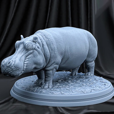 hipopótamo leão 3dprintmodel 3dmodel reciclando reutilização arte jogos animal animais leões tigre pokémon respeito natureza selva esculturas 3d print model - Mito3D