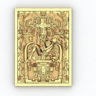 history aztec mayan sarcophagus king kinich gold symbol art jewelry models pendent sign silver illustration treasure 3d print model - Mito3D