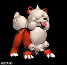 hisui growlithe pokemon cute toy pikachu arcanine character animal fun dog doge games toys 3d print model - Mito3D