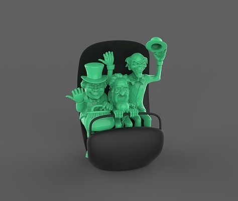 hitchhiking ghosts in doom buggy haunted mansion disneyland character sculptures creature figurines statue 3d print figure monster ghost miniatures ornament art 3d print model - Mito3D