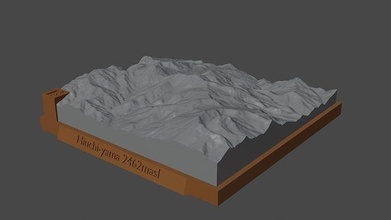 hiuchi yama Berg Landschaft Vulkan Terrain Umgebung Natur Photogrammetrie Elevation Wissenschaft 3d print model - Mito3D