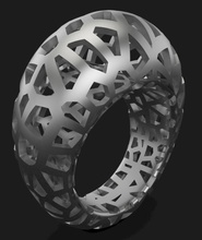 colmena bombardeo anillos anillo filtrado oro imprimible ciencias metálico agujeros plata rinoceronte aluminio cromo joyería joya 3d print model - Mito3D