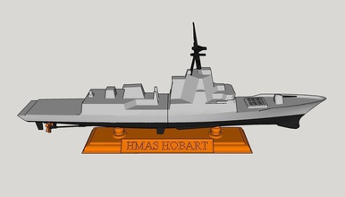 hobart class destroyer basic desktop model navy australian games toys 3d print model - Mito3D