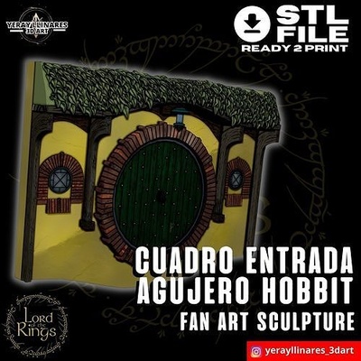 hobbit delik 3d duvar sanat lotr 3dprinting sanatı hobbithole orta dünya fantezi sanatı ev dekoru tolkien tokatlamak 3dmodel kendin yap üretmek hobi sanat eseri heykeller 3d print model - Mito3D