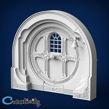 hobbit house door medieval ancient architecture dungeon gnome fairy decoration model doors architectural window games toys game accessories 3d print model - Mito3D