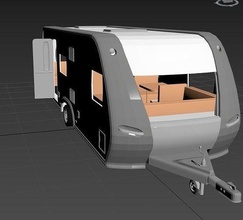 hobby caravan camper trailer campervan towhome vehicle car travel camping equipment camp tow home scale chassis carvan 3dprint funfair diy 3d print model - Mito3D