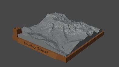 hochkonig mountain landscape volcano terrain environment nature photogrammetry elevation dem science 3d print model - Mito3D