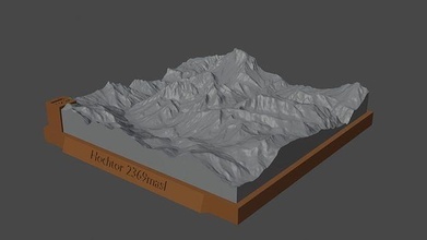 hocher Montagne paysage volcan terrain environnement nature photogrammétrie élévation dem science 3d print model - Mito3D