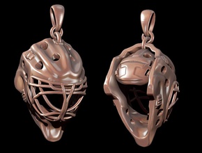 portiere di hockey maschera gioielli l'hockey la casco ghiaccio gioco protezione ingranaggio il sport faccia inverno hat sicurezza difficile proteggere protettivo attrezzature nero ciondoli 3d print model - Mito3D