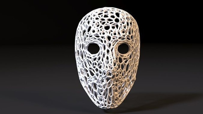 hockey masque effrayant halloween voronoi attribut accessoire cosplay décoratif décor art décoration accueil maison filaire lampe câble 3d print model - Mito3D