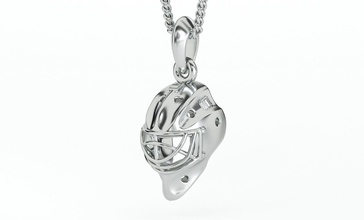 hockey mask silver pendant fashion beauty jewelry platinum printable gold cad sculpting head pendants 3d print model - Mito3D