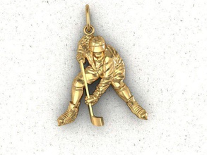hockey joueur or bijoux 3d modèle suspension support pendentif pendentifs 3d print model - Mito3D