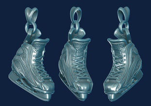 hockey skates jewelry 3d modelsports team sports gear modelgraf pendants 3d print model - Mito3D