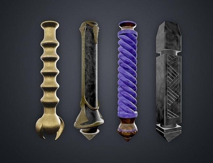 hogwarts legacy wand grips vol 4 3dprint accessories cosplay game gryffindor halloween magic magician potter prop ravenclaw spell toy games toys 3d print model - Mito3D
