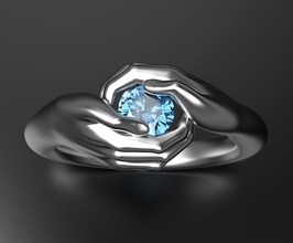 participación ligero anillo manos abrazo anillos joya plata oro libra esterlina naturaleza diamante diseño arte 3dprinted modelo 3d impresión prototipos joyería 3d print model - Mito3D