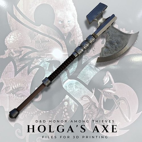 holgas axe dungeons dragons honor among thieves cosplay prop barbarian dnd medieval melee weapon fantasy battle michelle rodriguez hobby diy 3D print model - Mito3D