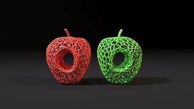 hohl Apfel voronoi Dekor Dekoration wunderschönen Obst Vase Loch Kunst 3d print model - Mito3D
