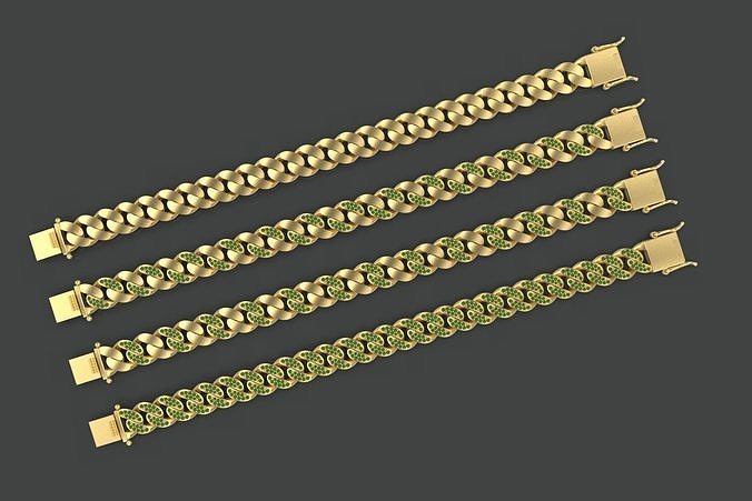hollow cuban bracelets chain width 10 mm design link jewelry jewellery gold silver sterling bracelet necklace miami cubanlink jewel monacochain gem diamond ring 3D print model - Mito3D