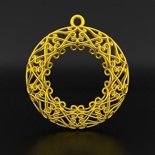 hollow filigree pendant jewelry gold printable necklace pendants 3d print model - Mito3D