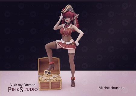 hololive marina houshou anime manga vrchat pirata waifu harén coleccionables juguete vtuber minato agua fubuki subaru Arte esculturas 3d print model - Mito3D