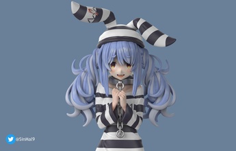 hololive usó pekora cárcel versión vtuber anime chica pekorausada animejail animecharacer arte fan juegos juguetes 3d print model - Mito3D