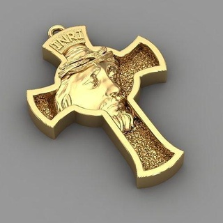 holy cross gold pendant 3d print file religion jewelry christian art god bible pendants church religious catholic fantasy 3d print model - Mito3D