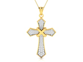 sainte-croix pendentif 3dm rendu des détails bijoux collier le diamant d'argent or la livre sterling blanc brillant imprimable gem joyau pendentifs saint-pendentif en forme de croix jésus spirituelle 3d print model - Mito3D