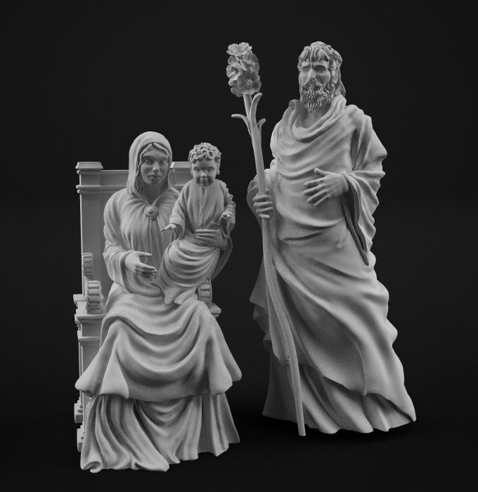 santo familia navidad escultura renacimiento historico virgen jesús estatua florencia arte esculturas 3D print model - Mito3D