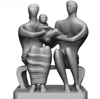 kutsal aile grup Henry Moore architettura Öz Scultura Giardino casa Modello Toplamak Arte parça tanınmış Statua dekorasyon Figura elementler forma Bedava soyutlamalar Sanat heykeller 3d print model - Mito3D