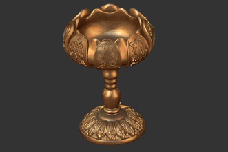 holy grail golden cup chalice candle lamp king art sculptures 3d print model - Mito3D