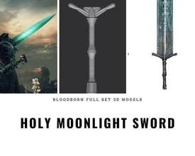 holy moonlight sword handle bloodborne moolnight dark souls fromsoft game cosplay hobby diy 3d print model - Mito3D