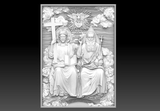 holy trinity cnc relief supper jesus symbol religion man religiou object jesu christian people bible sculptures orthodox art signs logos 3d print model - Mito3D