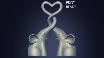 decoração de casa elefante amor a homedecor printready arte conceitual escultura ilustração estátua jewelryprinting coração 3d print model - Mito3D