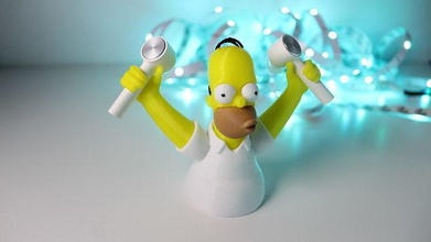 homer airpods lollipop usb cable holder - 3d printable print simpsons lisa bart thesimpsons doh artillery toy apple games toys 3d print model - Mito3D