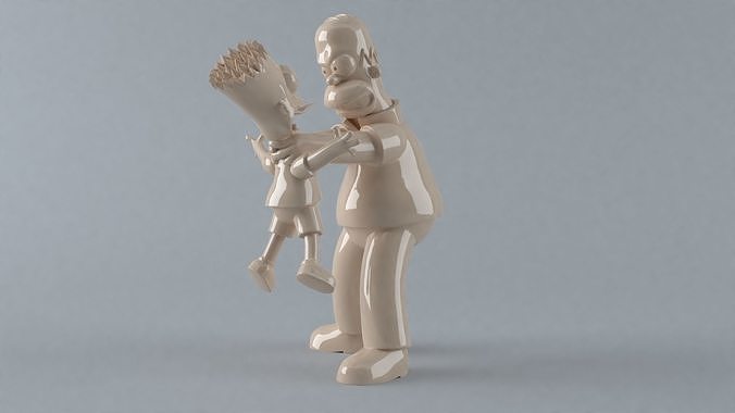 Omero bart strangolare figura 3dprint filamento resina giocattolo toyart i Simpson homero cartone animato arte scultura figurina Springfield simpsons ustioni barney maggie Giochi giocattoli 3D print model - Mito3D