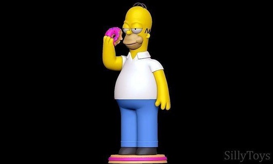 Homer Simpson Essen Krapfen Simpsons männlich Karikatur Kunst Skulpturen 3d print model - Mito3D