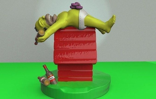 homer bisbilhoteiro Simpsons bart Simpson desenho animado personagem fofa pop funko chibi marge cão arte esculturas 3d print model - Mito3D