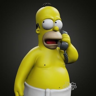 Homero Handtuch Simpson Homer Simpsons mattes Gröning Fan Art stilisiert druckbar Statue 3dprint Skulptur 3dprinting 3dmodel Kunst Skulpturen 3d print model - Mito3D