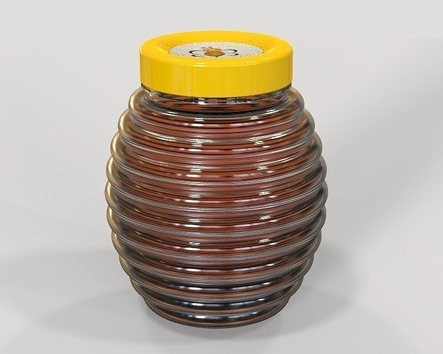 miel botella 480ml tarro flotar maceta envase peine vaso plastico líquido natural casa cocina comida 3D print model - Mito3D