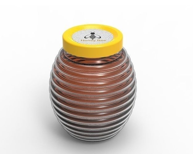 honey bottle 800ml ver-02 jar boiam pot container comb glass plastic liquid natural house accessories 3D print model - Mito3D