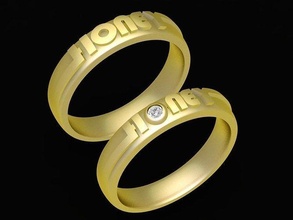 miele nozze squillare 966 gioielleria moda Accessori oro diamante design anelli 3d print model - Mito3D